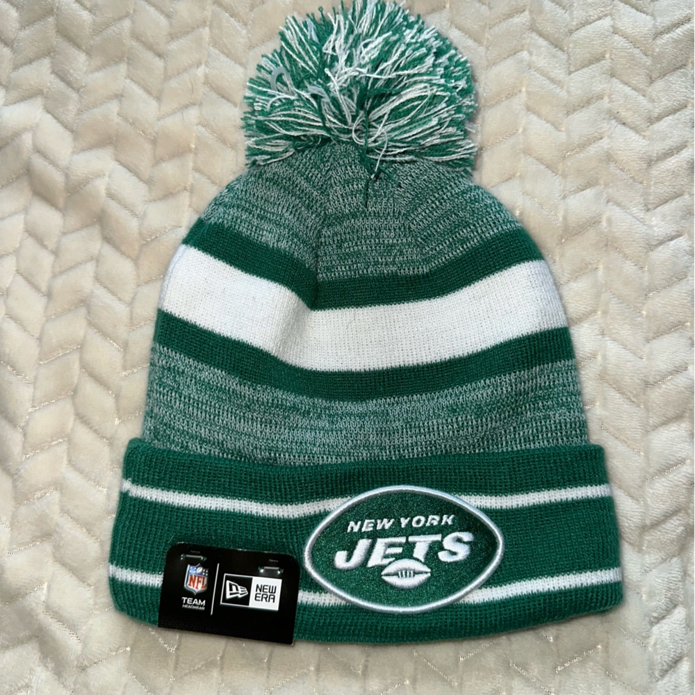 New Era Cuff Pom NFL New York Jets Beanie One Size New With Tags